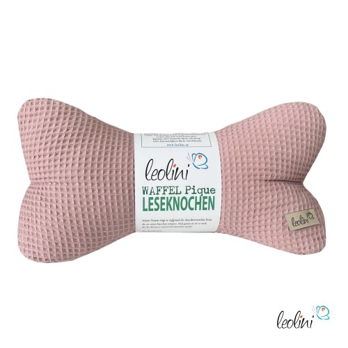 Leseknochen aus Waffelstoff ALTROSA | Nackenkissen  personalisierbar mit Name | handgemacht Leolini - 5