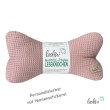 Leseknochen aus Waffelstoff ALTROSA | Nackenkissen  personalisierbar mit Name | handgemacht Leolini - 1