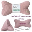Leseknochen aus Waffelstoff ALTROSA | Nackenkissen  personalisierbar mit Name | handgemacht Leolini - 4
