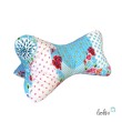 Leseknochen personalisierbar PATCHWORK hellblau | Nackenkissen  | handgemacht Leolini - 4