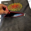 Sportbeutel | Turnbeutel mit Stickerei CHRYSANTHEME | mit Außenfach Leolini - 4