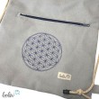 Sportbeutel | Turnbeutel mit Stickerei BLUME DES LEBENS | mit Außenfach Leolini - 4