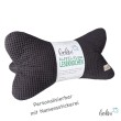 Leseknochen aus Waffelstoff | Nackenkissen ANTHRAZIT personalisierbar mit Name | handgemacht Leolini - 1