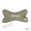 Leseknochen aus Waffelstoff | Nackenkissen OLIV | personalisierbar mit Name | handgemacht Leolini - 3