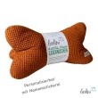 Leseknochen aus Waffelstoff | Nackenkissen ROST | personalisierbar mit Name | handgemacht Leolini - 1
