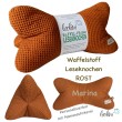 Leseknochen aus Waffelstoff | Nackenkissen ROST | personalisierbar mit Name | handgemacht Leolini - 4