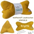 Leseknochen aus Waffelstoff | Nackenkissen SENFGELB | personalisierbar mit Name | handgemacht Leolini - 4