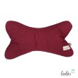 Leseknochen aus Waffelstoff | Nackenkissen BORDEAUX | personalisierbar mit Name | handgemacht Leolini - 6