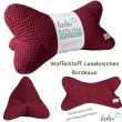 Leseknochen aus Waffelstoff | Nackenkissen BORDEAUX | personalisierbar mit Name | handgemacht Leolini - 4