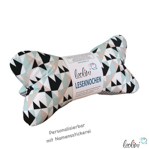 Leseknochen personalisierbar | Nackenkissen GEOMETRIE | handgemacht Leolini - 1
