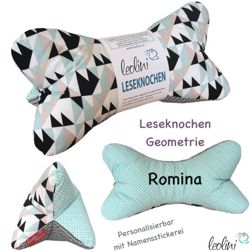 Leseknochen personalisierbar | Nackenkissen GEOMETRIE | handgemacht Leolini - 4