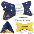Leseknochen personalisierbar | Nackenkissen PLANETEN & STERNE | handgemacht Leolini - 5
