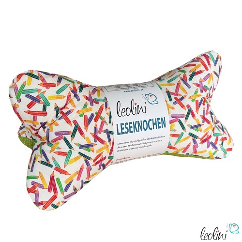 Leseknochen personalisierbar | Nackenkissen BUNTSTIFTE | handgemacht Leolini - 6