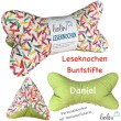 Leseknochen personalisierbar | Nackenkissen BUNTSTIFTE | handgemacht Leolini - 5