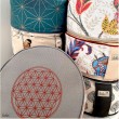 Yogakissen | Meditationskissen mit Stickerei Blume des Lebens handgemacht & personalisierbar mit Namen | SONNENBLUMEN Leolini - 