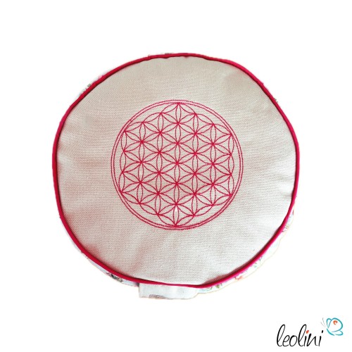Yogakissen | Meditationskissen mit Stickerei Blume des Lebens handgemacht & personalisierbar mit Namen | BLUMENWIESE Leolini - 9