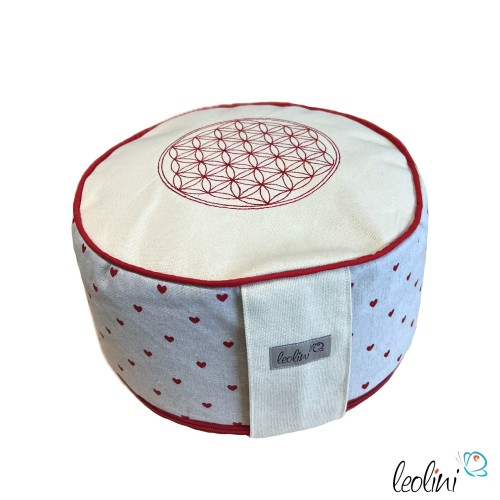 Yogakissen | Meditationskissen mit Stickerei Blume des Lebens handgemacht & personalisierbar mit Namen | HERZEN Leolini - 4