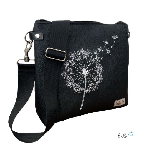 Umhängetasche PUSTEBLUME in schwarz | Handgefertigte Crossover Bag LENO 3.0 Leolini - 2
