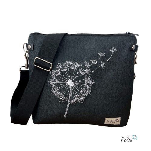 Umhängetasche PUSTEBLUME in schwarz | Handgefertigte Crossover Bag LENO 3.0 Leolini - 1