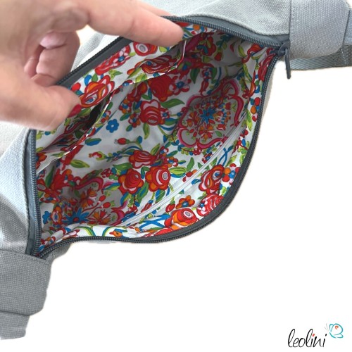 Moon Bag Luna | Halbmondtasche – Handgefertigte Schultertasche in Grau Leolini - 7