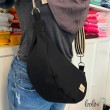 Moon Bag Luna | Halbmondtasche – Handgefertigte Schultertasche in Schwarz Leolini - 3
