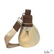 Moon Bag Luna 2.0 | Halbmondtasche SAND Canvas mit Lederimitat – Handgefertigte Schultertasche Leolini - 3