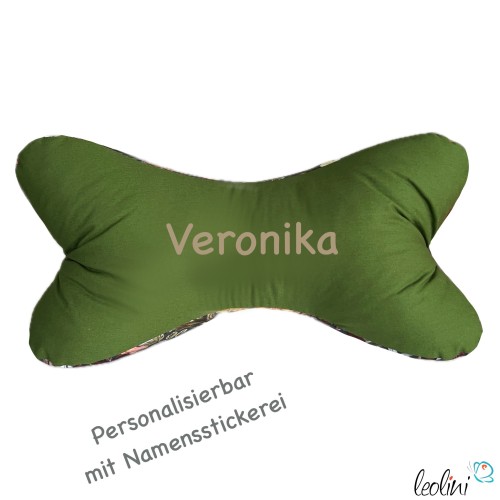 Leseknochen personalisierbar | Nackenkissen BLÄTTER | handgemacht Leolini - 3