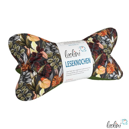 Leseknochen personalisierbar | Nackenkissen BLÄTTER | handgemacht Leolini - 7