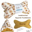 Leseknochen personalisierbar | Nackenkissen AQUARELL PUSTEBLUME | handgemacht Leolini - 6