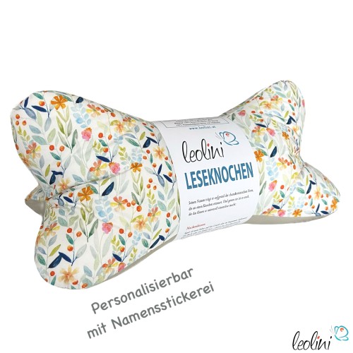 Leseknochen personalisierbar | Nackenkissen GARTEN | handgemacht Leolini - 1