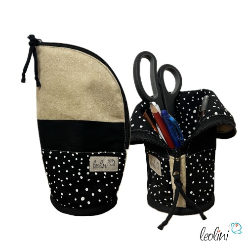 Stehende Stiftetasche Leo | Federpennal Federmäppchen PÜNKTCHEN | personalisierbar mit Namen Leolini - 1