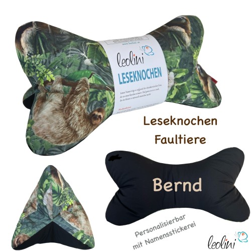 Leseknochen FAULTIERE personalisierbar | Nackenkissen | handgemacht Leolini - 7