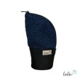 Stehendes Federmäppchen aus Bouclé | Schminktasche personalisierbar mit Namen | JEANSBLAU | handgefertigt Leolini - 4