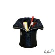 Stehendes Federmäppchen aus Bouclé | Schminktasche personalisierbar mit Namen | JEANSBLAU | handgefertigt Leolini - 5