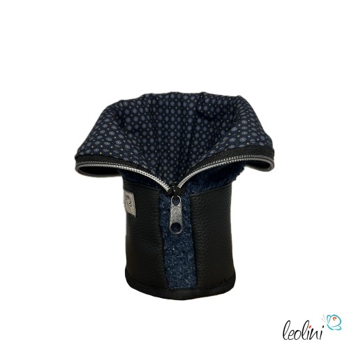 Stehendes Federmäppchen aus Bouclé | Schminktasche personalisierbar mit Namen | JEANSBLAU | handgefertigt Leolini - 6