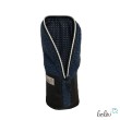 Stehendes Federmäppchen aus Bouclé | Schminktasche personalisierbar mit Namen | JEANSBLAU | handgefertigt Leolini - 2
