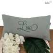 Kissen mit Namen aus Musselin | Namenskissen SALBEI | Kissen mit Stickerei Leolini - 2