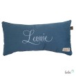 Kissen mit Namen aus Musselin | Namenskissen JEANSBLAU | Kissen mit Stickerei Leolini - 8