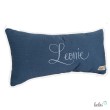 Kissen mit Namen aus Musselin | Namenskissen JEANSBLAU | Kissen mit Stickerei Leolini - 3