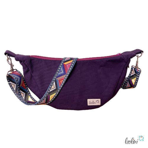 Moon Bag Luna | Halbmondtasche – Handgefertigte Schultertasche in Lila Moonbag Leolini - 2