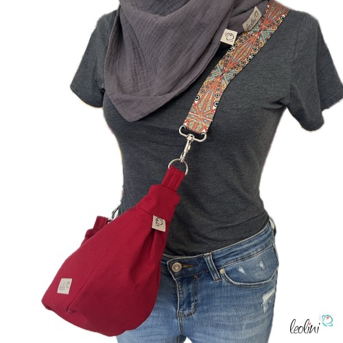 Moon Bag Luna | Halbmondtasche – Handgefertigte Schultertasche in Rot Moonbag Leolini - 3