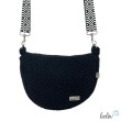 Bouclé Tasche Umhängetasche | Moonbag | Felltasche | handgefertigt in Schwarz Leolini - 2