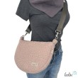 Bouclé Tasche Umhängetasche | Moonbag | Felltasche | handgefertigt in Altrosa Leolini - 1