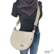 Bouclé Tasche Umhängetasche | Moonbag | Felltasche | handgefertigt in Creme Leolini - 1
