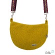 Bouclé Tasche Umhängetasche | Moonbag | Felltasche | handgefertigt in Senf Leolini - 2