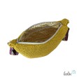 Bouclé Tasche Umhängetasche | Moonbag | Felltasche | handgefertigt in Senf Leolini - 4