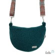 Bouclé Tasche Umhängetasche | Moonbag | Felltasche | handgefertigt in Tannengrün Leolini - 3