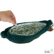 Bouclé Tasche Umhängetasche | Moonbag | Felltasche | handgefertigt in Tannengrün Leolini - 4