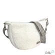 Bouclé Tasche Umhängetasche | Moonbag | Felltasche | handgefertigt in Naturweiß Leolini - 3