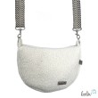 Bouclé Tasche Umhängetasche | Moonbag | Felltasche | handgefertigt in Naturweiß Leolini - 2